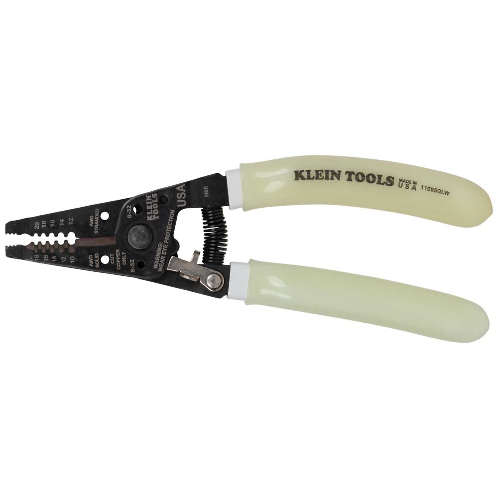 Klein Tools Klein-Kurve High-Visibility Wire Stripper, 10–20 AWG, Model# 11055GLW